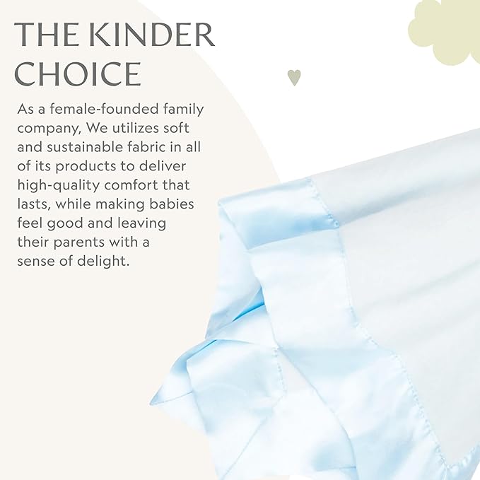 Ultra-Soft Lovey Security Blanket - Baby Essentials, Newborn Essentials, Ultra-Soft Fleece Baby Blanket with Satin Trim – 16" x 16" - Blue