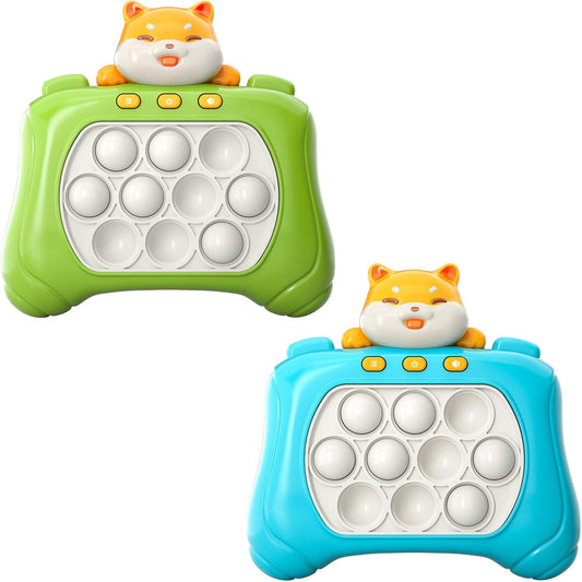 Bennol Pop Fidget Console, Handheld Bubble Game Toy for Kids Age 6-12 and Teen Party Game Relaxation and Decompression Fidget Toy (2 Pack - Light Blue & Green)