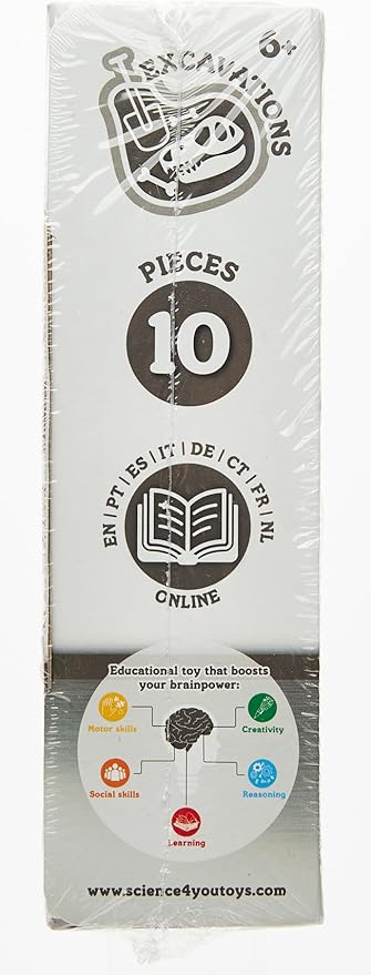 Science4you - Triceratops Fossil Digging Kit for Kids - Excavate and Assemble 10 Dinosaur Fossiles, Dinosaur Toys for Boys and Girls Age 6+, Dino Games, Dinosaur Gifts for 6+ Year Old Boys and Girls