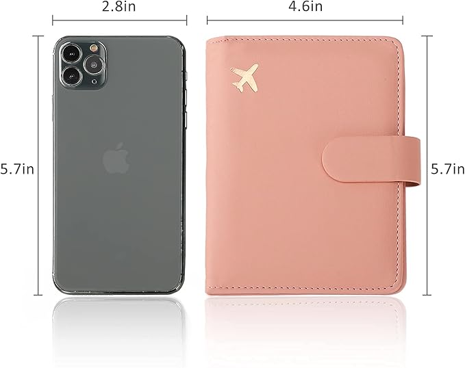 Melsbrinna Rfid Passport Holder for Travel women/Men, Cute Passport Wallet Rfid Blocking Card Slots, Rfid Passport Cover/CaseTravel Wallet, Passport Book Holder (1, Pink)