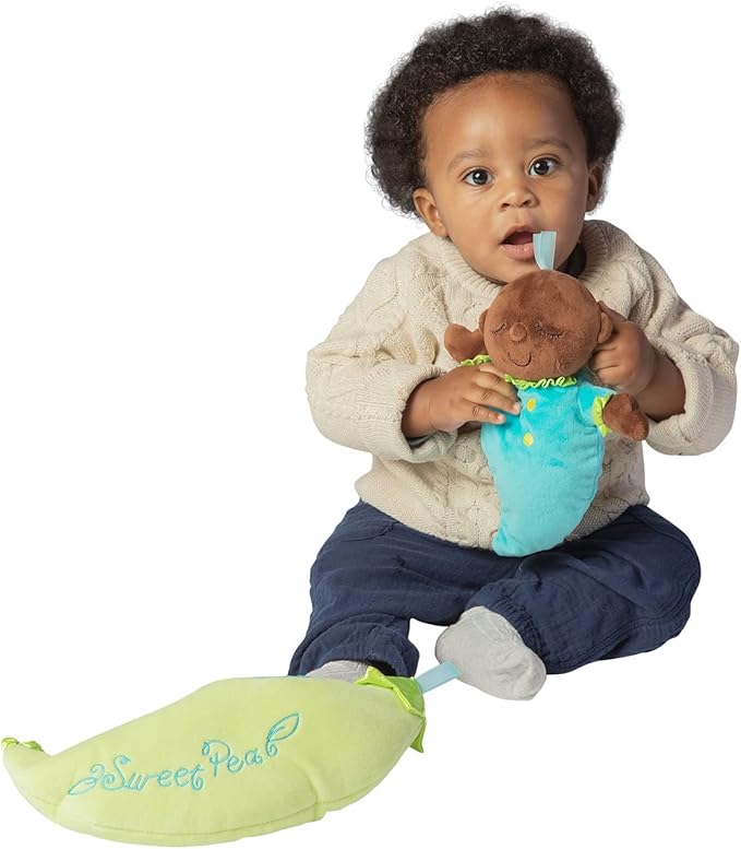 Manhattan Toy Snuggle Pod Sweet Pea Brown First Baby Doll with Cozy Sleep Sack for Ages 6 Months and Up