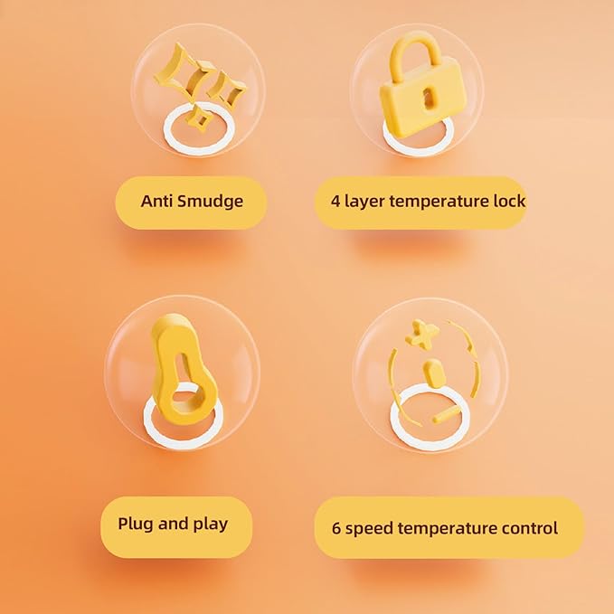 Denash Portable Bottle Warmer for Travel, 6 Gear Temperature, Fast Heating, Baby Milk Warmer for Breastmilk or Formula, Accurate Temperature Control