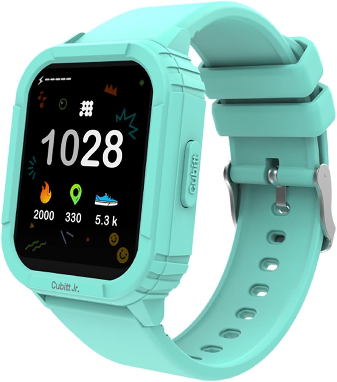 Cubitt Jr Smart Watch Fitness Tracker for Kids and Teens, with Games, Step Counter, Sleep Monitor, Heart Rate Monitor, Activity Tracker, Good Habits Alarms, 1.52" Touch Screen, IP68 Waterproof
