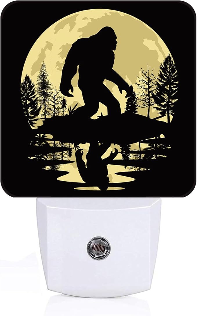 Big Foot Forest Moon Night Light,Plug-in Nightlights Auto Sensor Night Lamp Dusk-to-Dawn Lamp Home Decor for Nursery Children Girls Boys