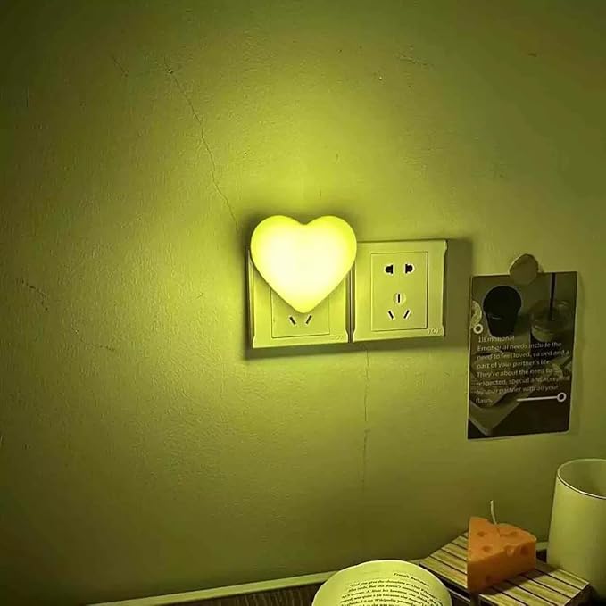 Night Lights Plug into Wall - Cute Heart LED Night Light for Kids, Plug in Nightlight with Smart Auto On/Off Dusk to Dawn Sensor, Soft Warm White Lamp for Bedroom Nursery Living Room Bathroom Hallway