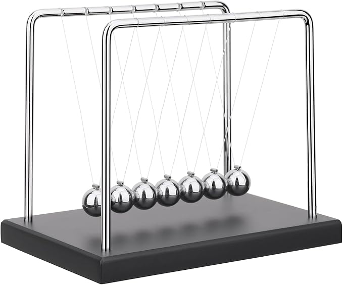 QLKUNLA Newtons Cradle Balance Balls Science Physics Gadget Desktop Decoration Kinetic Motion Toy for Home and Office(7 Beads) (7 Beads)