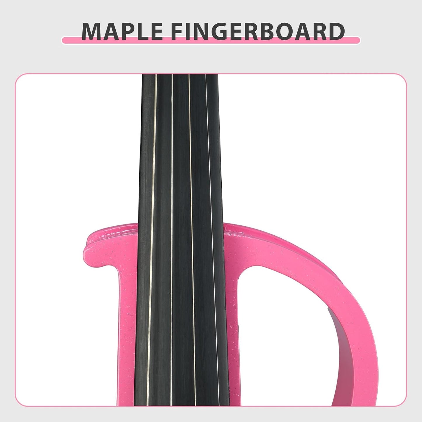 Electric Violin 4/4 Kit,Full Size Beginner Violin for Adults,Students,with Case,Bow, Rosin,Headphones,and Connecting Line,Pink