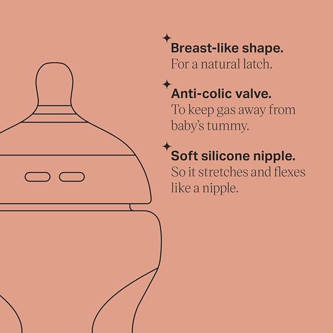 Tommee Tippee Baby Bottles, Natural Start Anti-Colic Baby Bottle with Slow Flow Breast-Like Nipple, 5oz, 0m+, Baby Feeding Essentials, Pack of 2