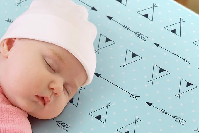 Pack n Play Sheets, BROLEX 2 Pack Mini Crib Sheets,Stretchy Portable Fitted Playard Sheet Set, Convertible Playard Mattress Cover,Ultra Soft Breathable Material,Arrow Owl