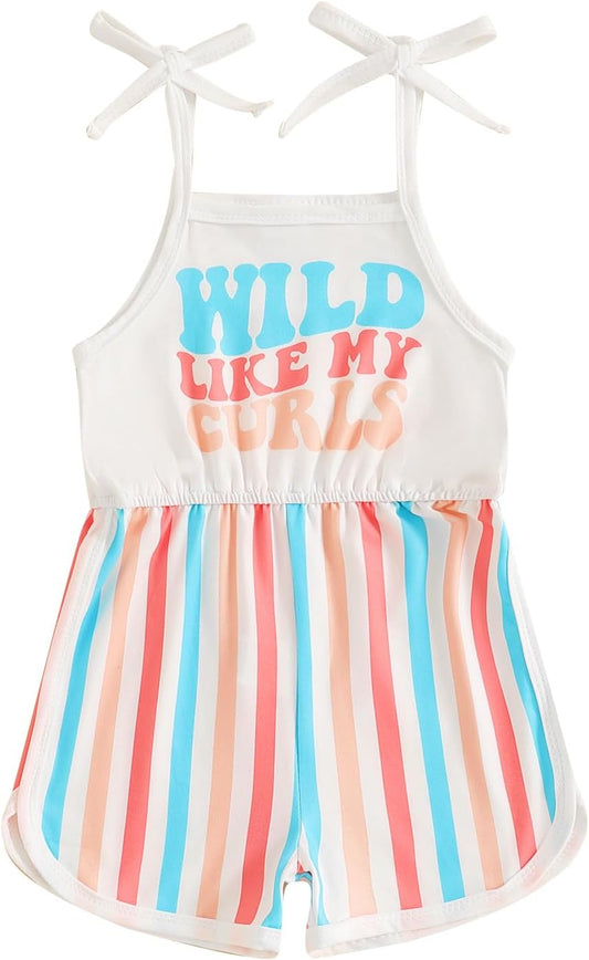 WZTYYDS Toddler Baby Girl Summer Clothes Floral Romper Tie-Up Strap Halter Jumpsuit Infant Summer Sling Playsuit 6M-3T