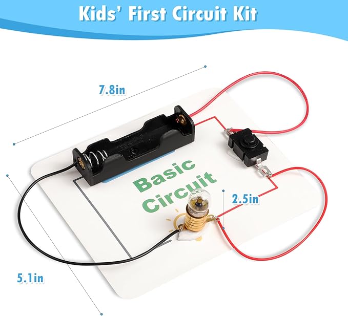 12 Bulk Electric Circuit Kit for Kids Age 6-8 8-12, Basic Circuits Science Light Bulb Experiments for Beginners, Class STEM Projects STEAM Activities, Classroom Educational Circuit Board Building Kits