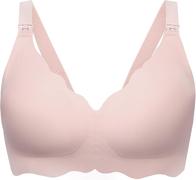 Angelhood Nursing Bras for Breastfeeding Ultra Comfort Seamless Maternity Bra Wireless Pregnancy Bralette with Bra Extender