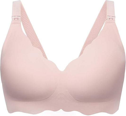Angelhood Nursing Bras for Breastfeeding Ultra Comfort Seamless Maternity Bra Wireless Pregnancy Bralette with Bra Extender