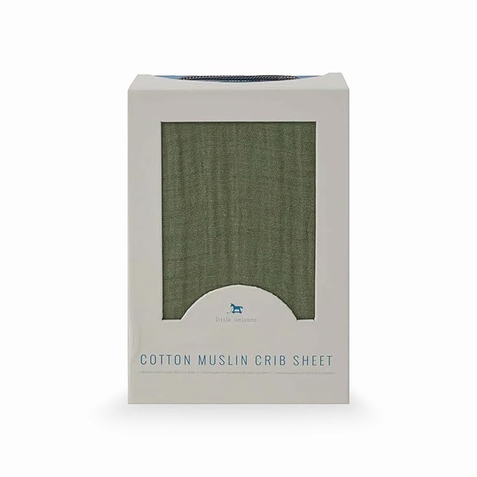 Little Unicorn Premium Crib Sheet | Breathable & Super-Soft Muslin Fabric (Fern)