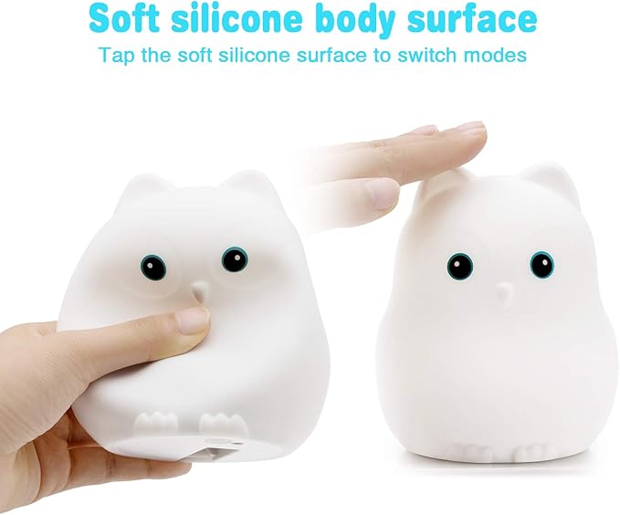 Night Light for Kids, Bedside Lamp for Children, Baby Nursery Lamp for Breastfeeding Safe, Break Resistant, Eye Caring, Adjustable Brightness & Color, Touch Control, Child Gift/Bedroom - Bird