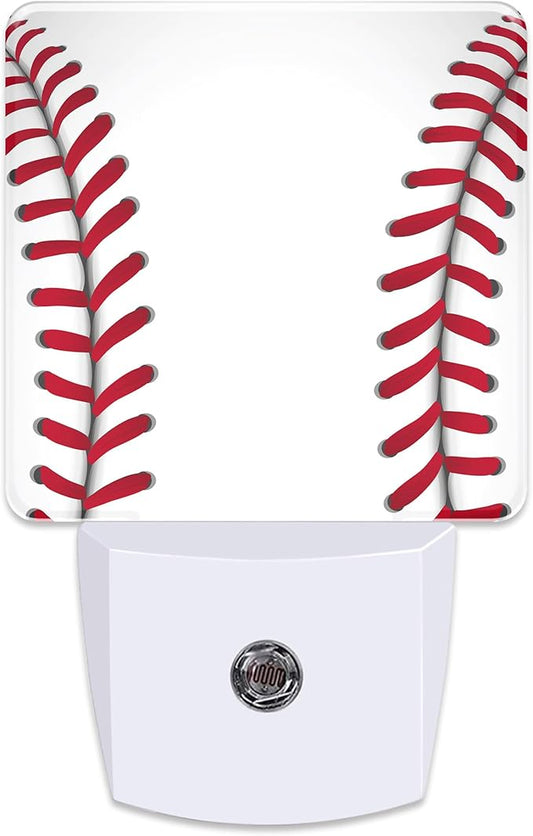 Baseball Plug in Night Light with Auto Dusk to Dawn Sensor,Warm Night Lights for Boys Girls Bedroom Bathroom Hallway Kids Room Gifts