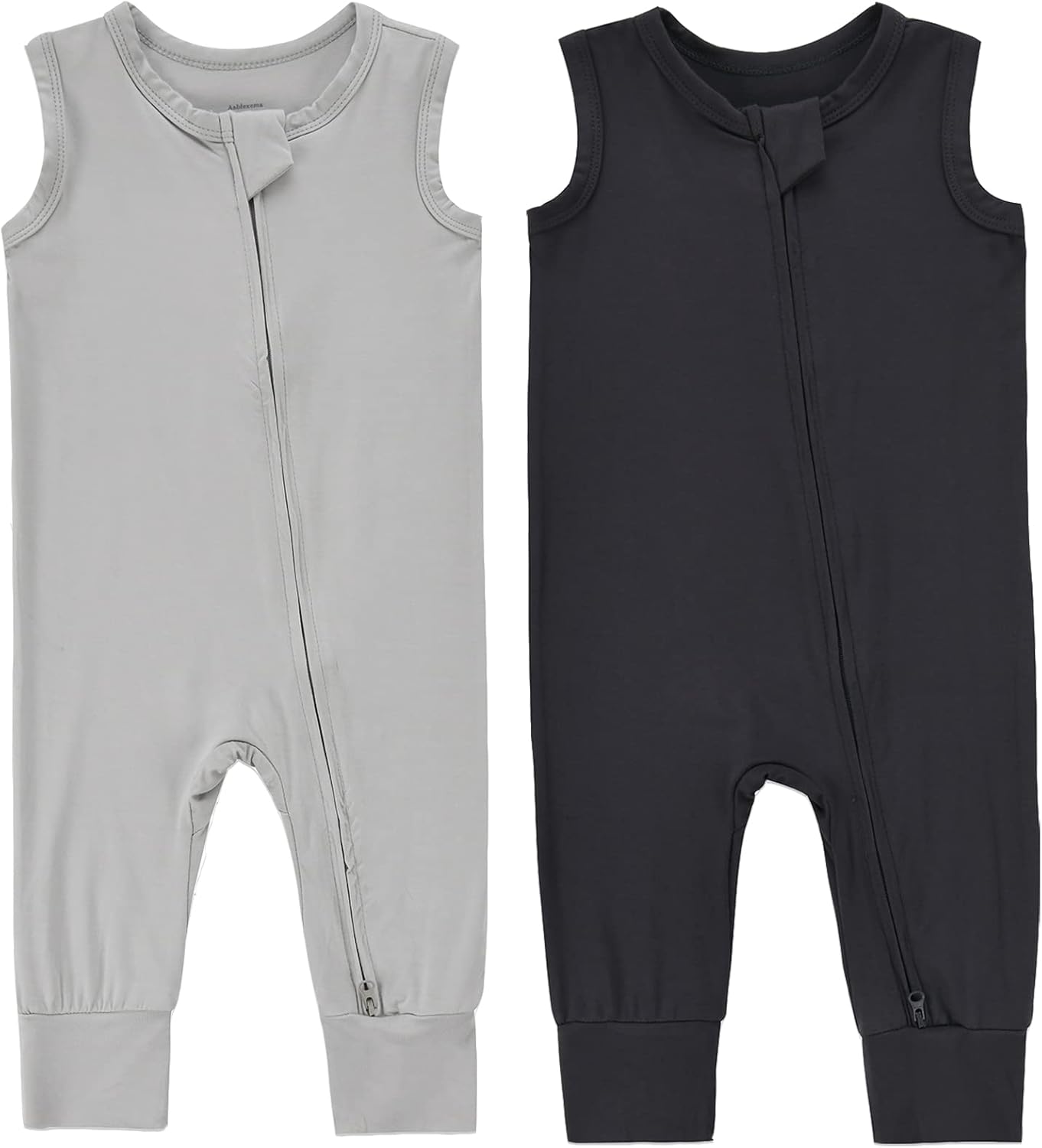 Baby Sleeveless Romper Zipper Toddler Summer Jumpsuit Rayon Outfits Infant Footless Pajamas 0-24m