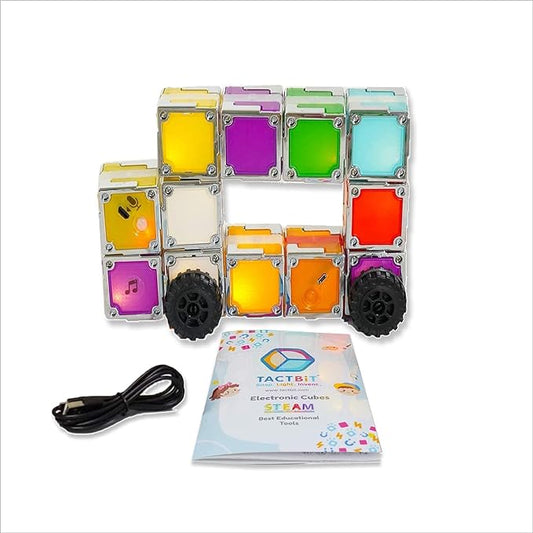 12 Magnetic Building Blocks – Light-Up STEM Educational Toy for Toddlers & Kids, Intertek Approved, Patented in US & China, Interactive Learning Cubes