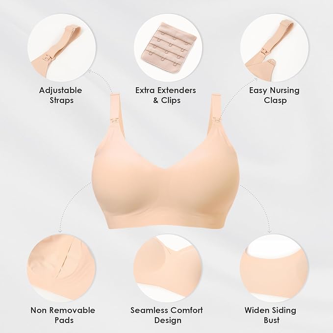 As Fairy Seamless Nursing Bras for Breastfeeding Soft Wireless Sleep Maternity Bralette Regular and Plus Size