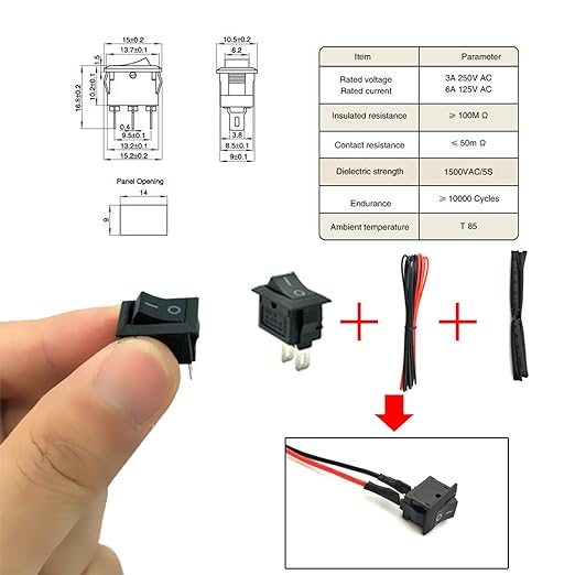 EUDAX 6 Set Small DC motor Mini Electric Hobby Motors 1.5V-3V 24000RPM with 2x1.5V AA Battery Holder Case,Motor Bracket,Rocker Switch and 12Pcs 25cm Electronic wire for DIY toys