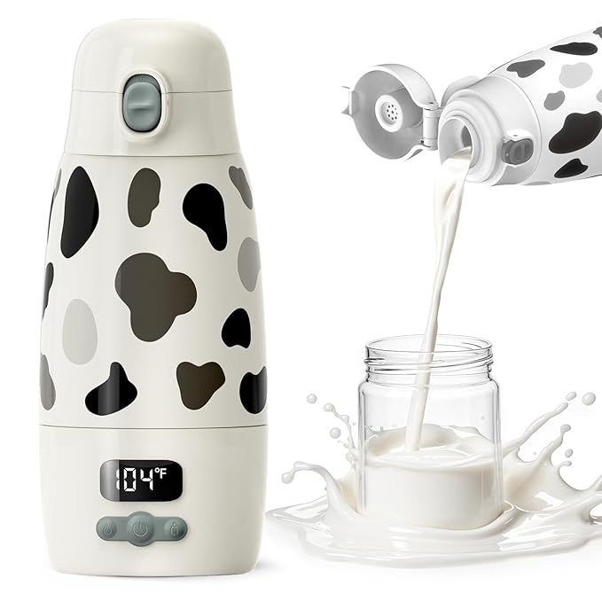 Portable Bottle Warmer for Travel,Super Fast Heating and Charging 17.5oz Large Capacity& Extended Battery Life,Bottle Warmer On The Go for Baby Essentials