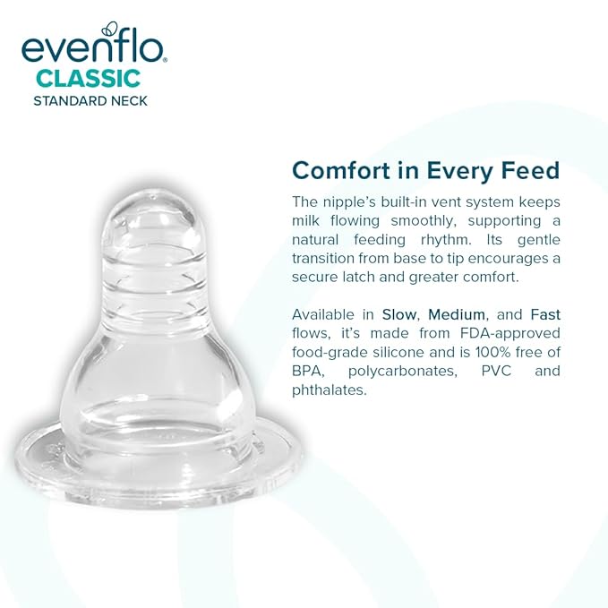 Evenflo Feeding Classic Prints Polypropylene Bottles for Baby, Infant and Newborn - Blue/Green/Teal, 8 Ounce (Pack of 12)