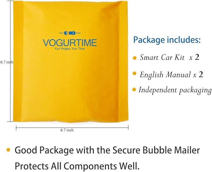 2 Pack D2-5 Smart Car Kit Soldering Project Line Following Robot for Fun Educational Electronic Learning Practicing with English Manual by VOGURTIME