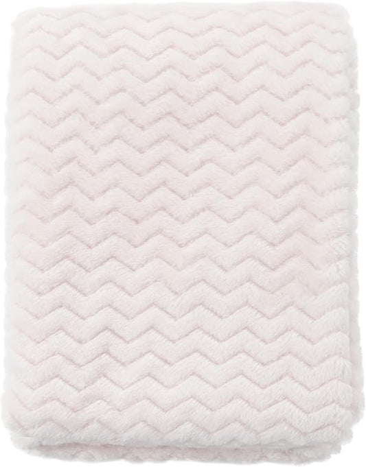 CREVENT 30''X40'' Soft Cozy Warm Baby Blankets for Boys Girls Solid Color - All Season Use - Newborn Essentials (Wave Ivory/White)