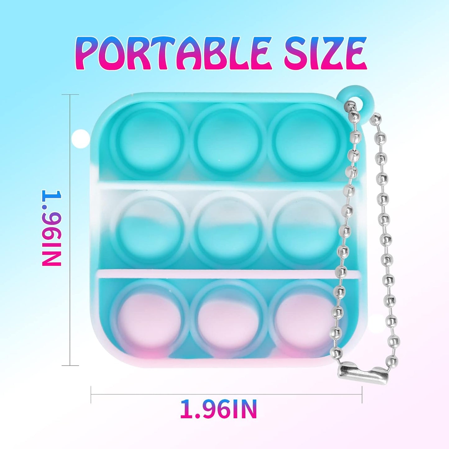 100 PCS Mini Pop Fidget Toys Pack Party Favors, Easter Silicone Squeeze Pop Bubble Fidget Bulk Sensory Toys, Pop Keychain Bubble Toy Party Bag Fillers for Kids, Wrap Pop Toy