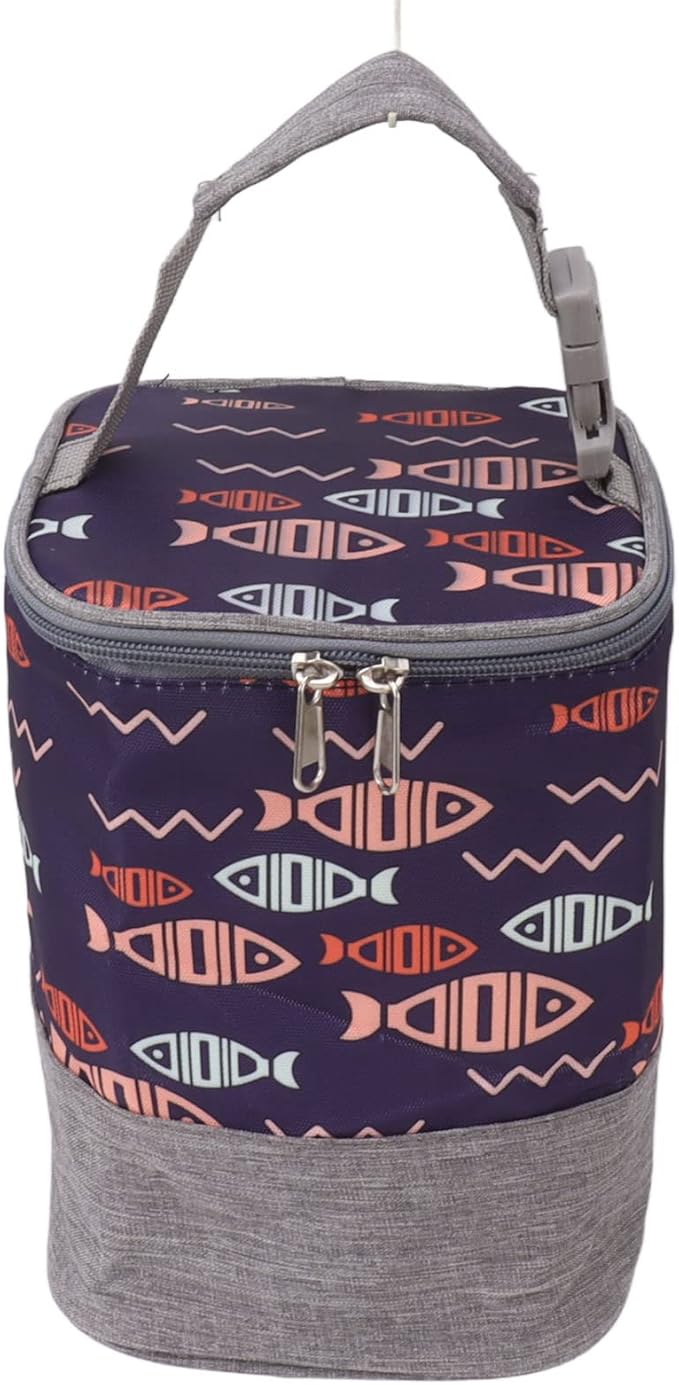 Breastmilk Warmer Cooler Bag, Large Capacity Insulated Baby Bottle Bag Multipurpose for Travel (Fish)