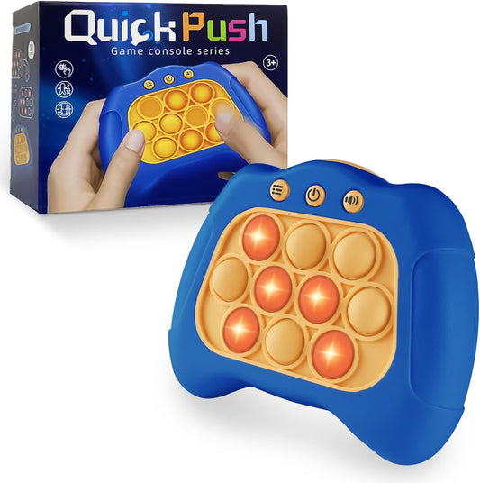 Pop Fidgets Game Toys,Handheld Game for Kids 6-8,Quick Push Game,Bubble Stress Pop Light Up Game Birthday Gifts for Boys Girls Teens Blue