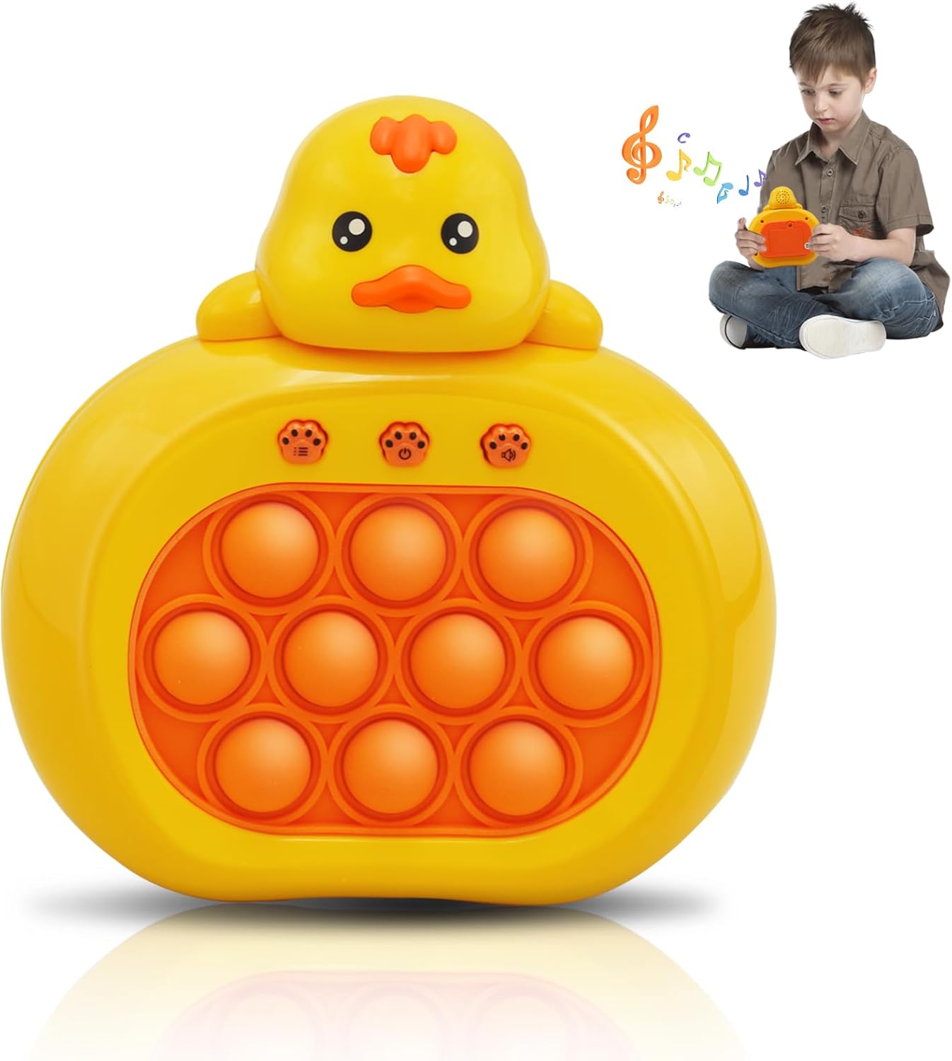 Quick Push Game Toy, Handheld Game Console, Puzzle Game Machine for Kids 6-12, Sensory Fidget Toys for Kids and Adults, Fast Push Game Toys for Boys Girls Gifts Essential - Yellow