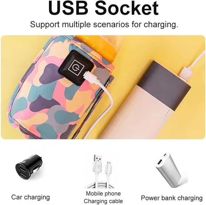 USB Baby Bottle Warmer,Portable Car Travel Bottle Warmer,Three Levels Temperature Adjustment Hook Design Bottle Warmer, Milk Heat Keeper Baby Bottle Warmer