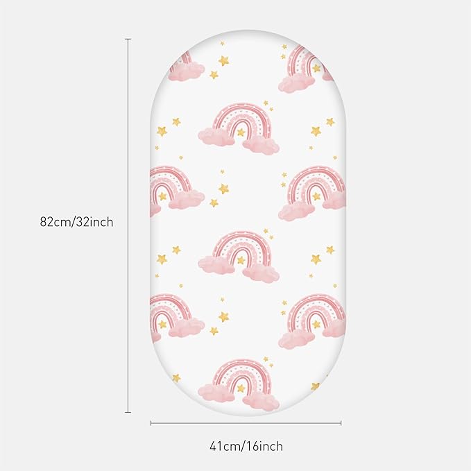 Soarwg Kids Bassinet Sheets 4 Pack, Bassinet Sheets for Baby Boy and Girl, Bassinet Sheet Neutral, Fit for Rectangle, Round, Oval, Hourglass Mattress, Flexible for Different Bassinet Pad/Mattress