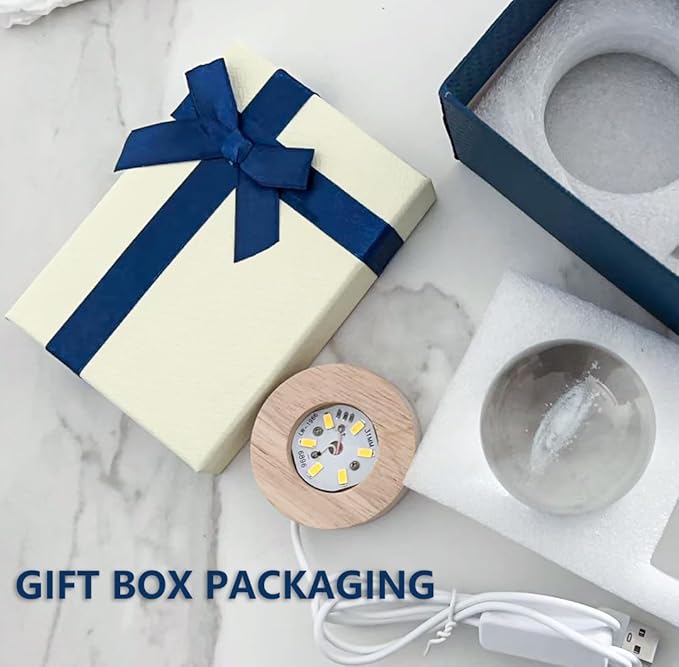 3D Clover Laser Engraved Pattern with Wooden Lighted Base, USB Powered Cable with Switch, Night Light Decoration, Good Luck Gifts Ideas with Multicolor Lighting Base