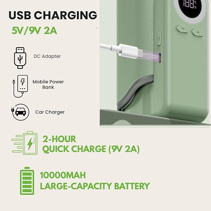 Cozytots Portable Bottle Warmer for Travel Wireless Portable Baby Milk Warmer On The Go Rechargeable USB Battery-Powered Milk Bottle Heating Bag in Car Heaters Thermostat Bag