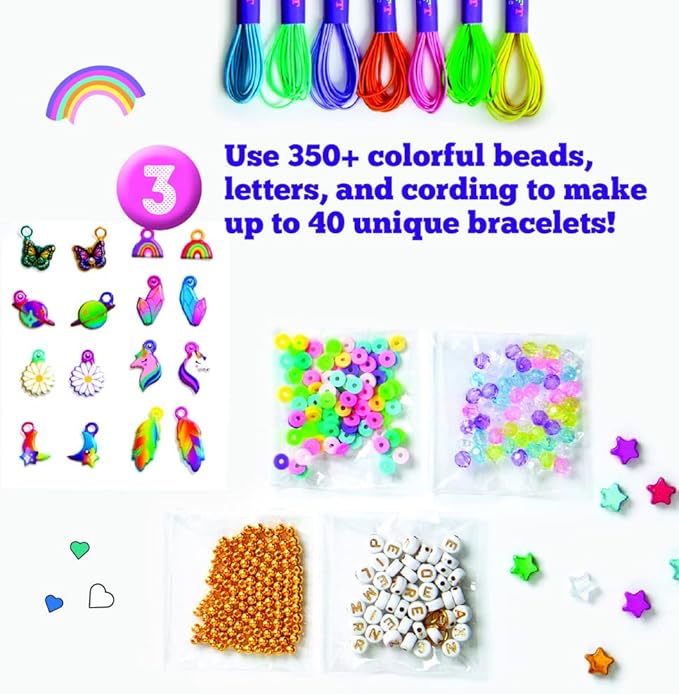 Craft-tastic — DIY Fortune Bracelets — Craft Kit — Create The Fortune Teller, Use Matching Scratch-Off Cards, and Discover which Bracelets to Make — for Ages 8+