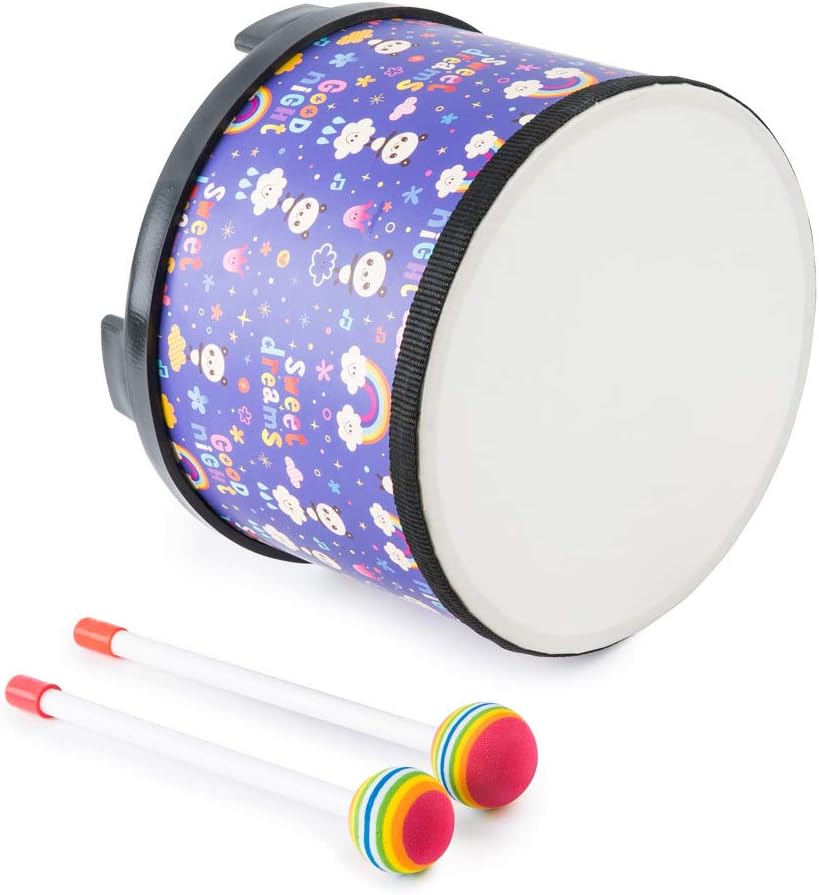 Kids Floor Tom Drum Toddlers: Baby Music Toys 8 inch Percussion Instrument Child Drums - Montessori Toys Wooden Drum for Preschool Educational Birthday (Purple 8")