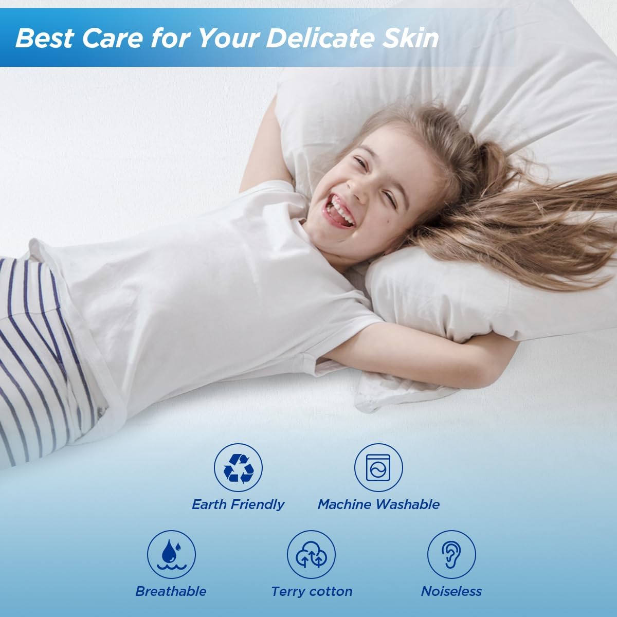 Waterproof Mattress Pad Protector 100% Organic Cotton Hypoallergenic Breathable Mattress Pad Cover, Deep Pocke (Cal King)