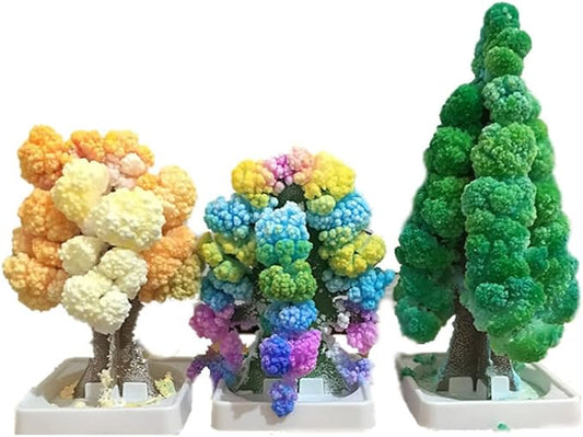 3 in 1 Mini Christmas Tree Magic Growing, Paper Tree Colorful DIY Crystal Growing Kit/Ornaments Decoration Toy Novelty Xmas Gift Boys Girls Science Kits & Toys Learning Guide (A)
