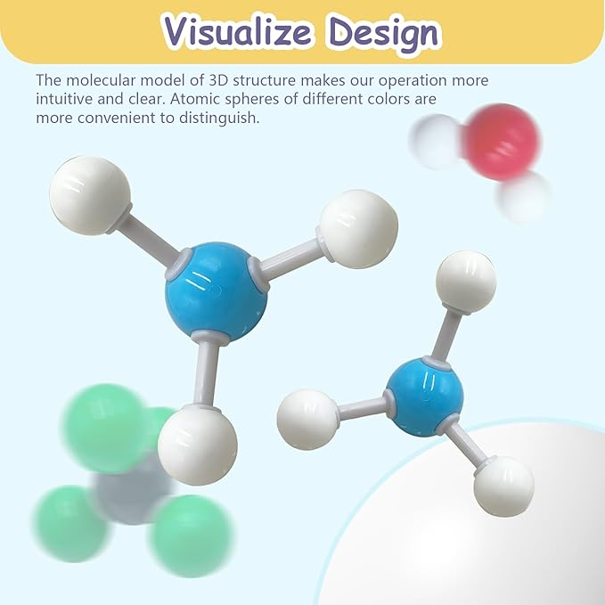 240Pcs Molecular Model Kit Inorganic Atomic Chemistry Element Set Organic Chemical Molecular Structure Model Building Kit Science Teaching Supplies Gifts for Teachers Friends Family Members