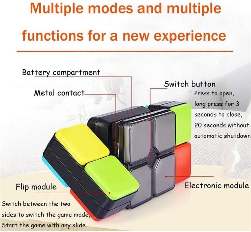 Electronic Handheld Game – 4 Exciting Game Modes | Color-Matching & Sliding Challenge | Move, Match & Race Against Time | Fast-Paced Brain Teaser for Kids & Adults Ages 8+