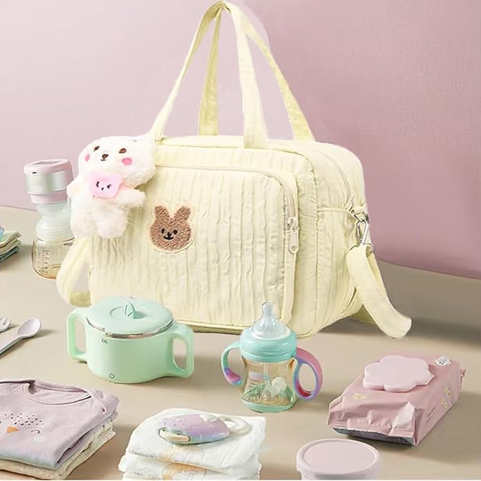 Baby Diaper Bag Tote, Cute Small Crossbody Nappy Mommy Bag, Lightweight Travel & Hospital Multifunction Storage Tote