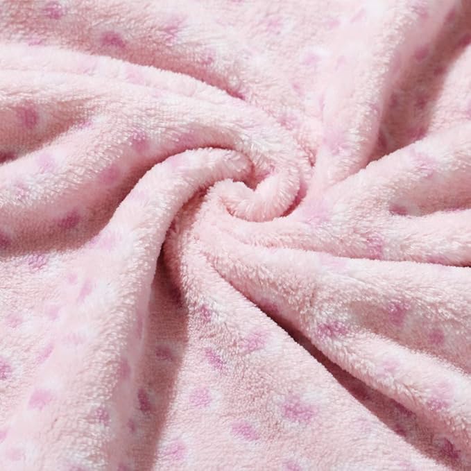 CREVENT 30''X40'' Cute Plush Cozy and Warm Fleece Baby Blanket for Girls Infant Toddler Crib Cot Stroller - Pink Cat