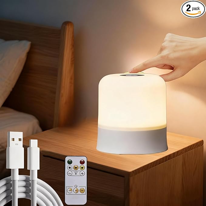 Baby Night Light 3 Colors Egg Light for Nursery Rechargeable Nursery Night Light Small Cordless Table&Bedside Lamp Eye Caring Dimmable LED Touch Night Lamp for Kids, Toddler, Nursing