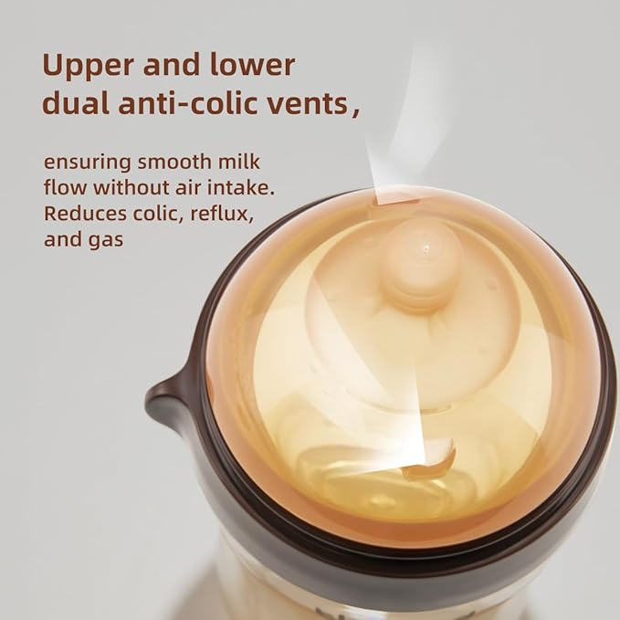 Thyseed PPSU Natural Breast-Like Bottle with Nipple(7-10 Months),10oz，2pack