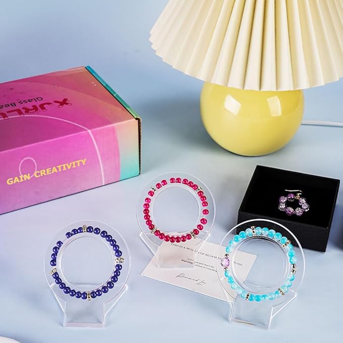 XJRLUK Glass Beads Bracelet Making Kit, 3000 pcs 72 Colors 6 mm Crystal Glass Beads for Jewelry Making, Glass Beads Kits for Beginners DIY Earrings Necklaces Rings Crafts Birthday Gifts