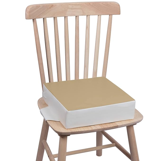 Kalawen Toddler Booster Seat for Table, Waterproof PU Washable Thick Seat with 2 Adjustable Straps Safety Buckle