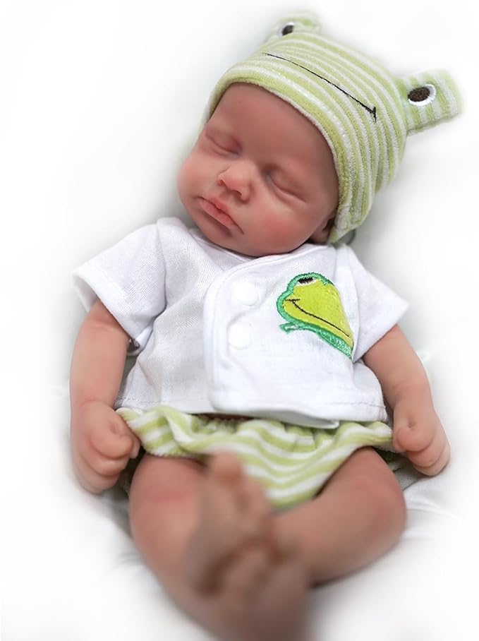12 Inch Reborn Baby, Full Silicone Baby,Lifelike Closed Eyes Sleeping Cute Baby Boy Realistic Newborn Doll Real Life Doll The Look Real