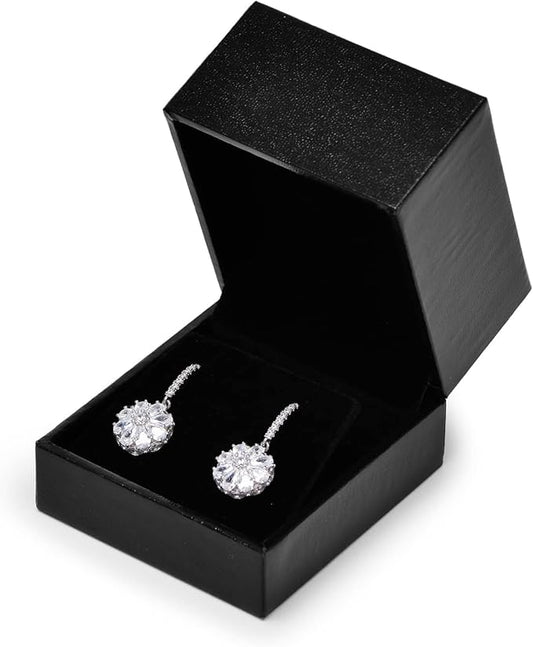 Oirlv Black Velvet Earring Gift Box- Wedding Anniversary or Engagement Earrings Jewelry Presentation Case
